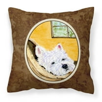 Carolines Treasures SS8785PW1414 Westie Fabric Decorative Pillow, 14Hx14W, multicolor