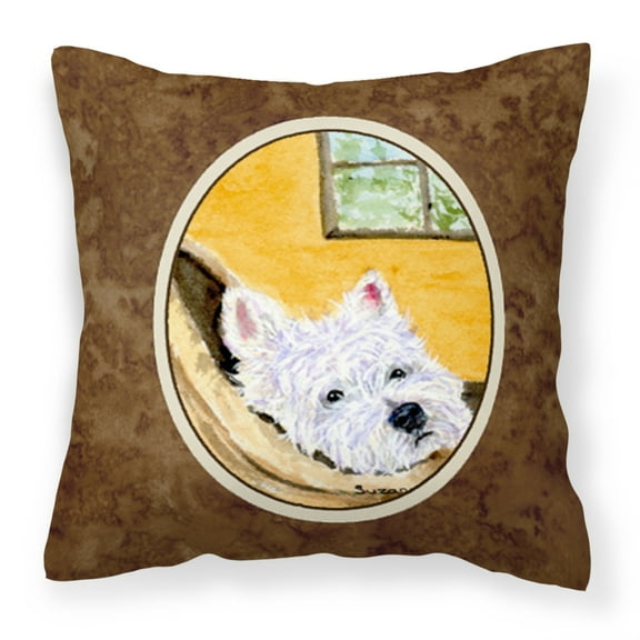 Carolines Treasures SS8785PW1414 Westie Fabric Decorative Pillow, 14Hx14W, multicolor