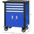 thumbnail image 3 of HPDMC Rolling Garage Workshop Tool Organizer - 4 Drawer Mobile Tool Cabinet with Wheels, Locking System & Adjustable Shelf | Blue, 3 of 8