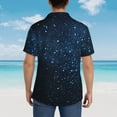 thumbnail image 6 of Haiem Blue Glitter Retro Printed Hawaiian Shirt for Men - Men’s Casual Beach Summer Shirts - Stretch Fabric with Modern Fit-X-Large, 6 of 9