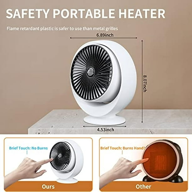 Small Space Heater Low Wattage Space Heater for Bedroom Indoor