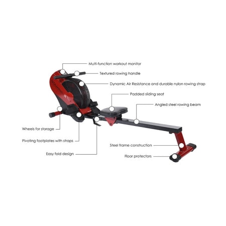 Stamina ATS Air Exercise Rowers 1401, Black and Red
