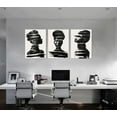 thumbnail image 2 of Hieng 3 Panels Abstract Black Woman Wall Art Modern American African Canvas Prints Painting for Living Room Bedroom Office - 12"x16"x3pcs, 2 of 5