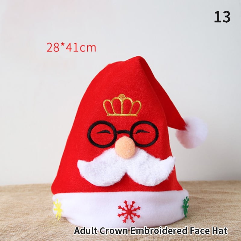 Christmas Santa Claus LED Light up Flashing Costume Red Xmas Hat Cap for Adults 