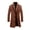Coffee, variant on Kilaqueen Women's Longline Notched Lapel Coat, Classic Button Down Overcoat for Office, Commute and Weekend Outfits