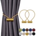 thumbnail image 1 of Magnetic Curtain Tiebacks Curtain Clips Rope Rear Curtain Holders Buckles Curtain Binder Curtain Holders for Home Decoration Cafe Office 2 Pieces Golden, 1 of 7