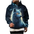 thumbnail image 2 of Dolkfu Men's Hoodies Pullover Fleece Wolf Sweatshirts Hooded Novelty Shirt Men L, 2 of 5