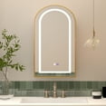 thumbnail image 3 of Arched Medicine Cabinet with Light,20x36 Inch Recessed Lighted  Medicine Cabinet Mirror with Storage for Bathroom, 3 of 6