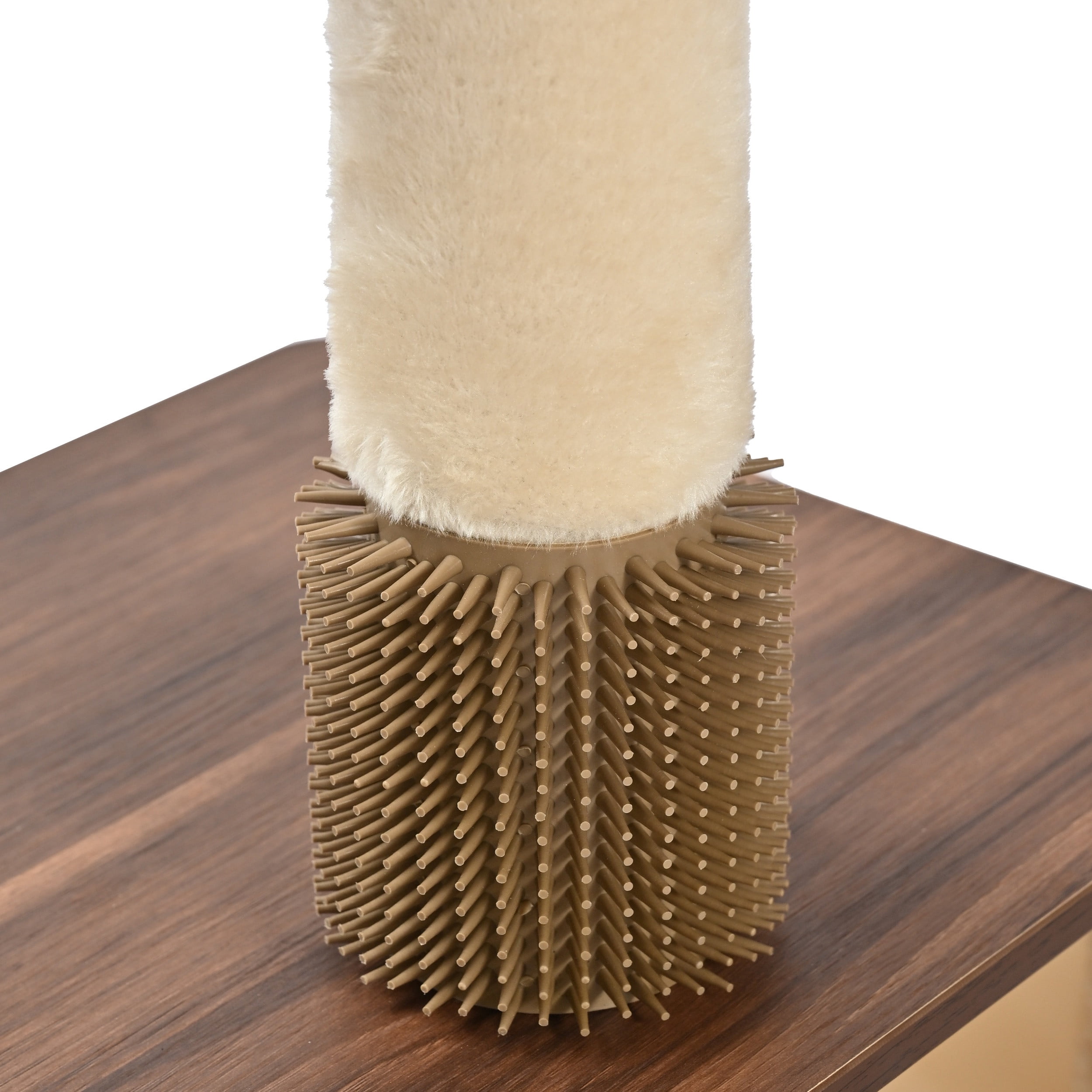 Vibrant Life 4-Level 43" Cat Tree with Grooming Brush and Condo, Beige