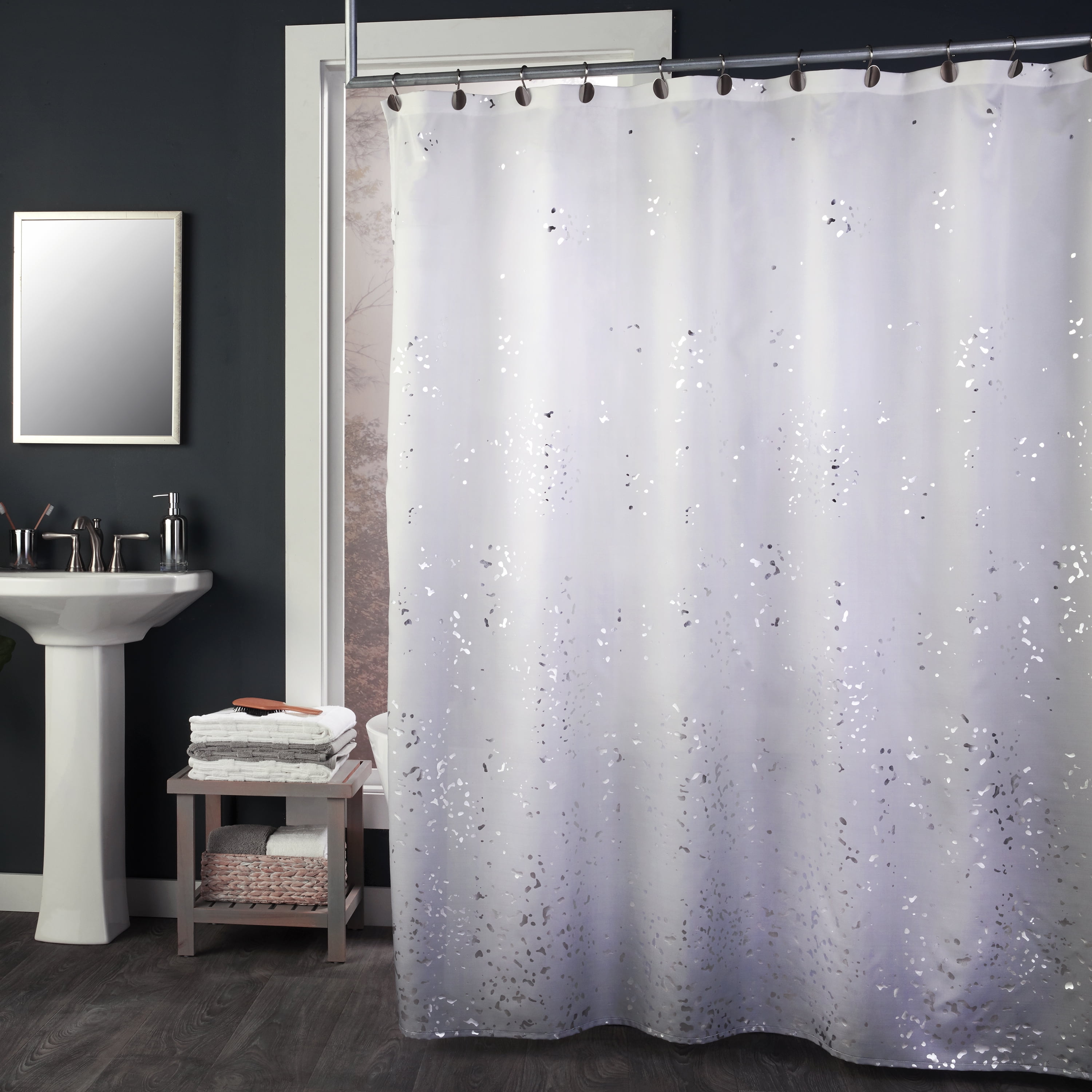 SKL Home Splatter Shower Curtain, Gray - Walmart.com - Walmart.com