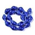 thumbnail image 2 of Handmade Printed Porcelain Beads Strand Conch Shape Medium Blue 20~21x13~14x11.5~12mm Hole: 1.4mm about 18pcs/strand 14.17''(36cm), 2 of 4