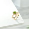 thumbnail image 4 of Gem Stone King 18K Yellow Gold Plated Silver Ring Peridot Moissanite (1.37 Cttw), 4 of 5