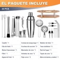 thumbnail image 2 of Cocktail Bar Set Kit 23 Piezas Utensilios de Bar, Coctelera 750ML Barra de Cocteler&iacute;a de Acero Inoxidable Juego de C&oacute;ctel con Soporte Conjuntos para el Bar, Coctelera de C&oa, 2 of 7