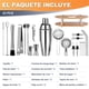 thumbnail image 2 of Cocktail Bar Set Kit 23 Piezas Utensilios de Bar, Coctelera 750ML Barra de Cocteler&iacute;a de Acero Inoxidable Juego de C&oacute;ctel con Soporte Conjuntos para el Bar, Coctelera de C&oa, 2 of 7