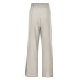 thumbnail image 4 of Sngxgn Women Casual Pants Straight Leg Drawstring Elastic Waist Loose Comfy Trousers with Pockets(Beige,XXL), 4 of 8