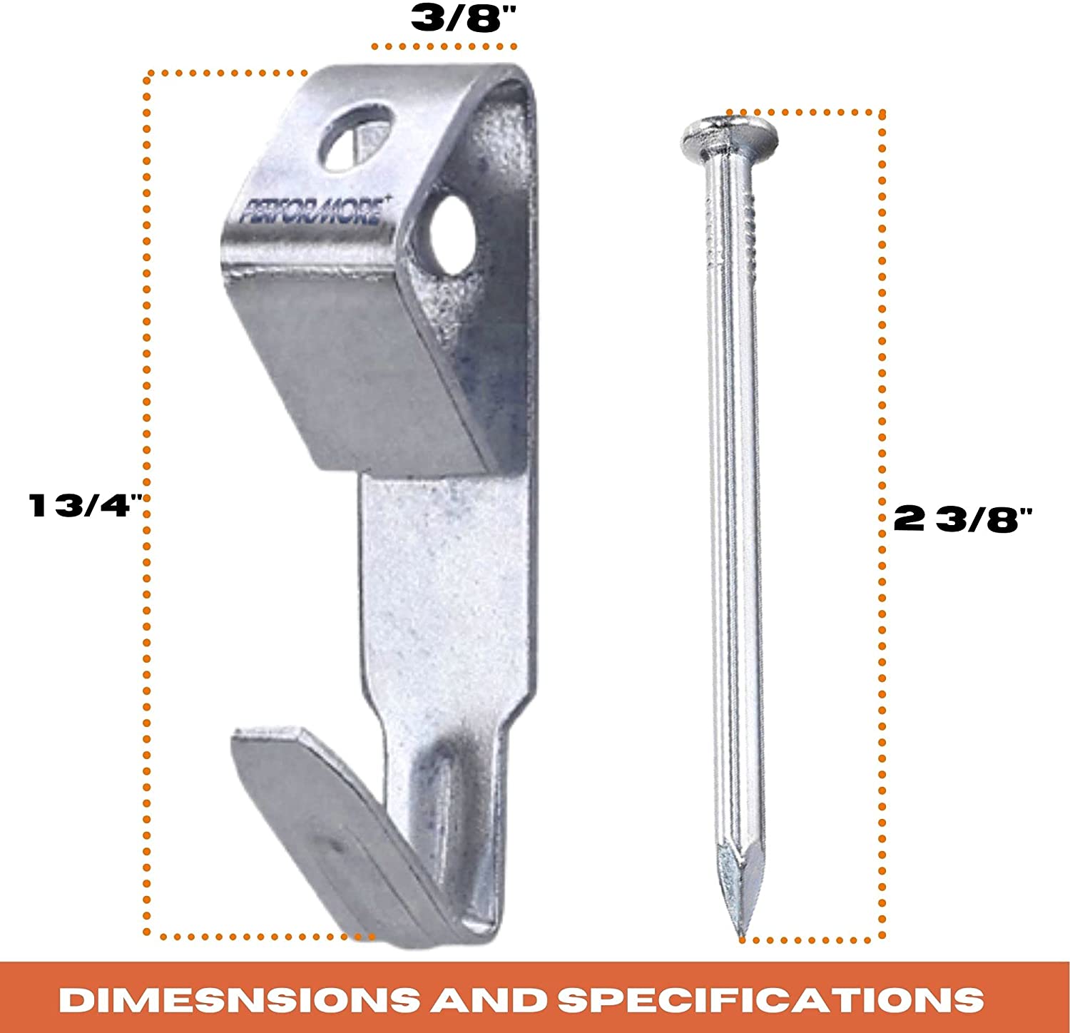 Strong Hold Picture Hangers - Zware Fotolijst Haken Voor Drywall | 5kg, 8kg En 10kg Draagkracht | Onzichtbare Nagel Haken