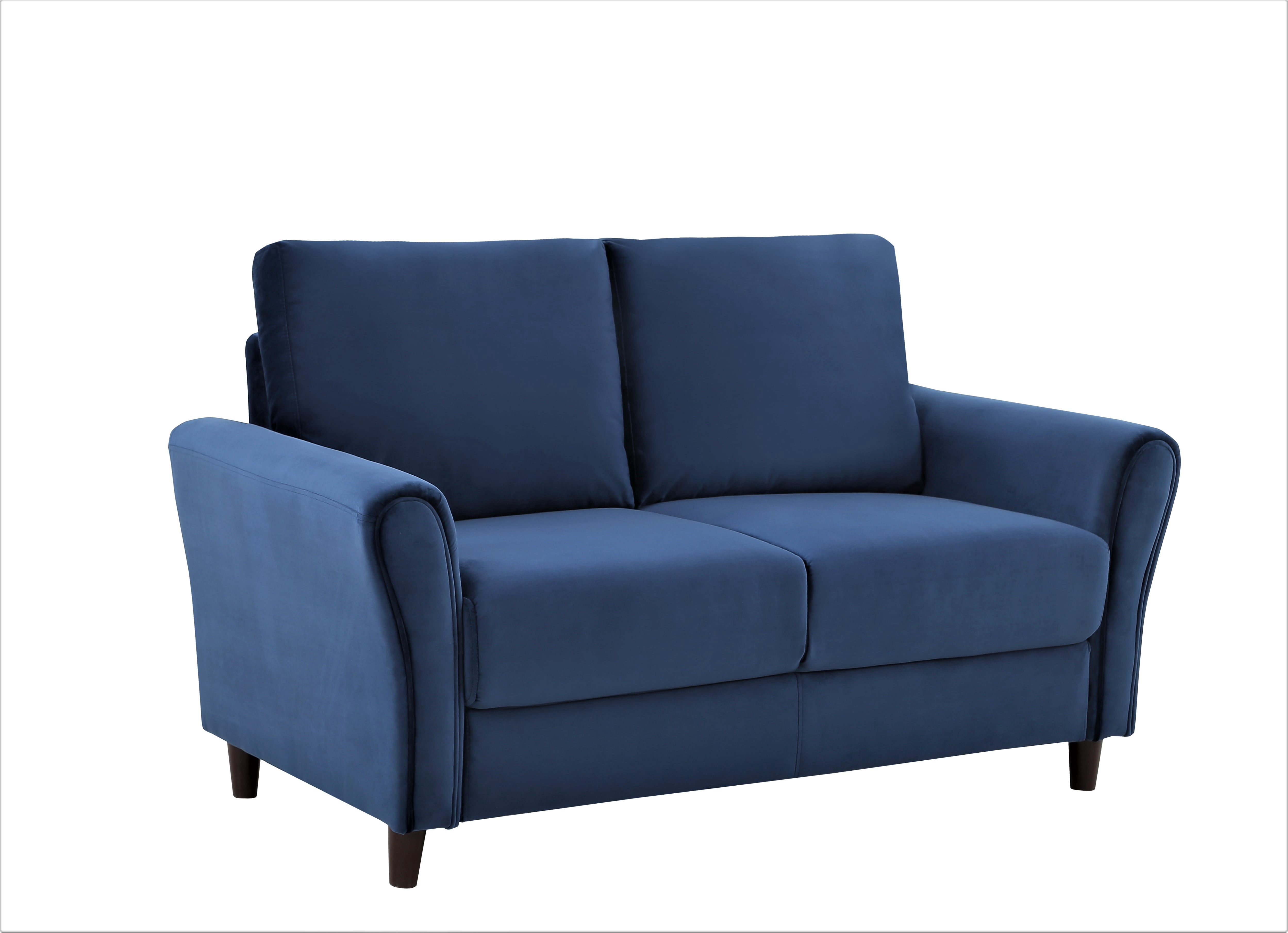 US Pride Furniture Corel 58.27" Flared Arm Dark Blue Velvet Loveseat