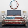 thumbnail image 3 of Designart "Liberty and American Flag in Vintage Style II" Flag Bedding Covert Set - Floral Red Traditional Bed Set With 2 Shams, 3 of 5