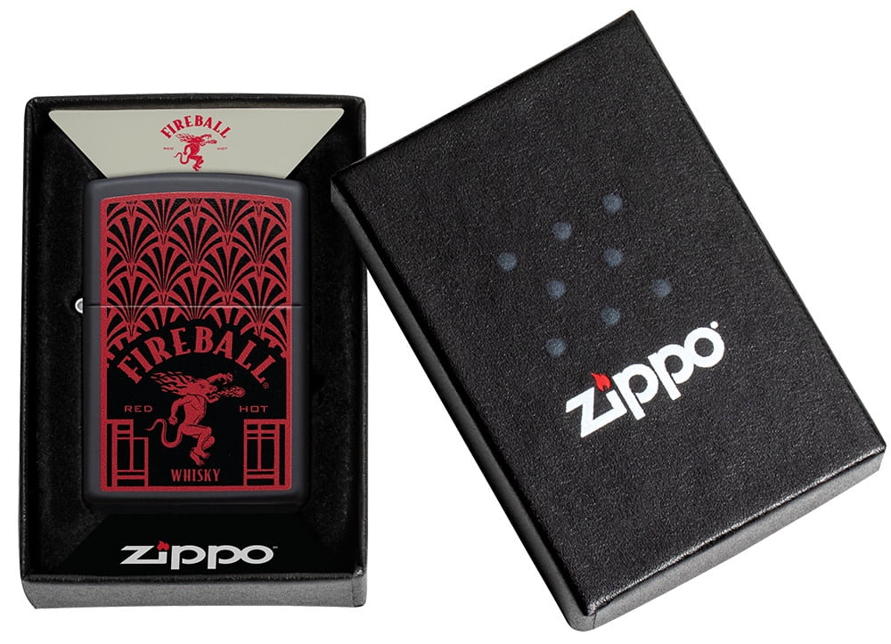 Zippo Fireball Dragon Black Matte Pocket Lighter