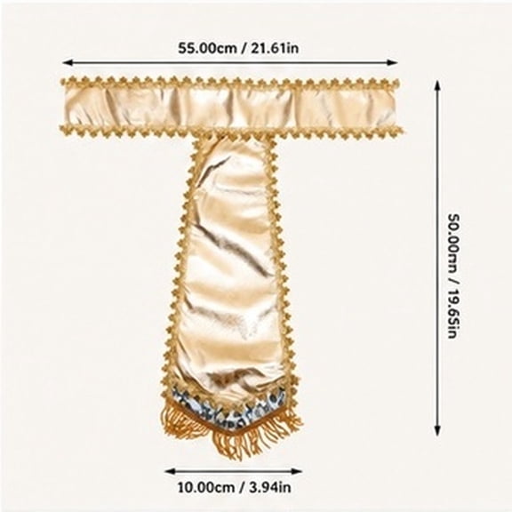 OHOIOLLA Plated Egyptian Waist Belt, Reusable Cloth Costume Sash for Cosplay, Party, Dress Up Accessory