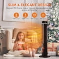thumbnail image 5 of Ecotronic 1500W Electric Tower Space Heater, 36" PTC Ceramic Heater with Thermostat, Realistic Flame Effect, 3 Modes, 60° Oscillation, 12H Timer & Remote Control for Indoor Use, 5 of 7
