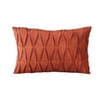 thumbnail image 4 of Plutus 20" x 30" Tucked Solid Color Luxury Throw Pillow in Red, 4 of 8