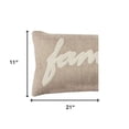 thumbnail image 3 of Tan Family Felt Applique Burlap Throw Pillow, 3 of 9