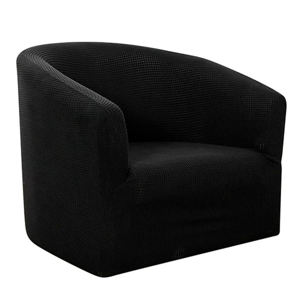 Moyouny Home Decor Stretch Jacquard Tub, Black Barrel Chair Cover