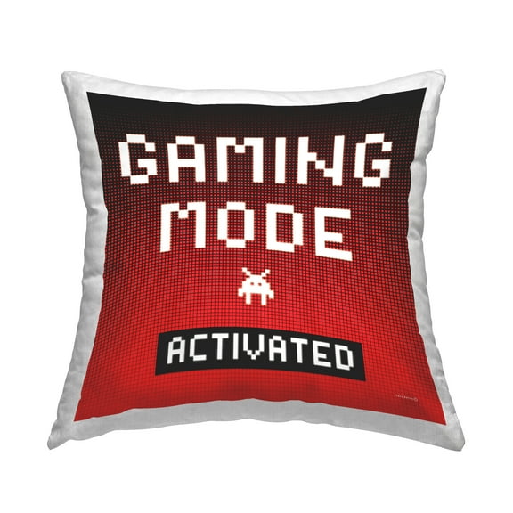 Stupell Industries Red Gaming Mode Activated Decorative Printed Throw Pillow Design by Yass Naffas Designs