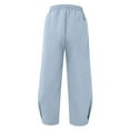 thumbnail image 4 of Lenago Men's Summer Fashi Drawstring Elastic Solid Color Loose Casual Trousers under 10, 4 of 5