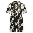 thumbnail image 4 of Yotami Womens Summer Nightwear Set with Pocket Comfortable Lapel Button-Down Shirt and Shorts Set for Casual Printed Short Sleeve Two-Piece Set Black XL, 4 of 4
