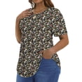 thumbnail image 4 of Fantaslook Blouses for Women Pleated Short Sleeve Tunic Tops Dressy Casual Summer Shirts, 4 of 10