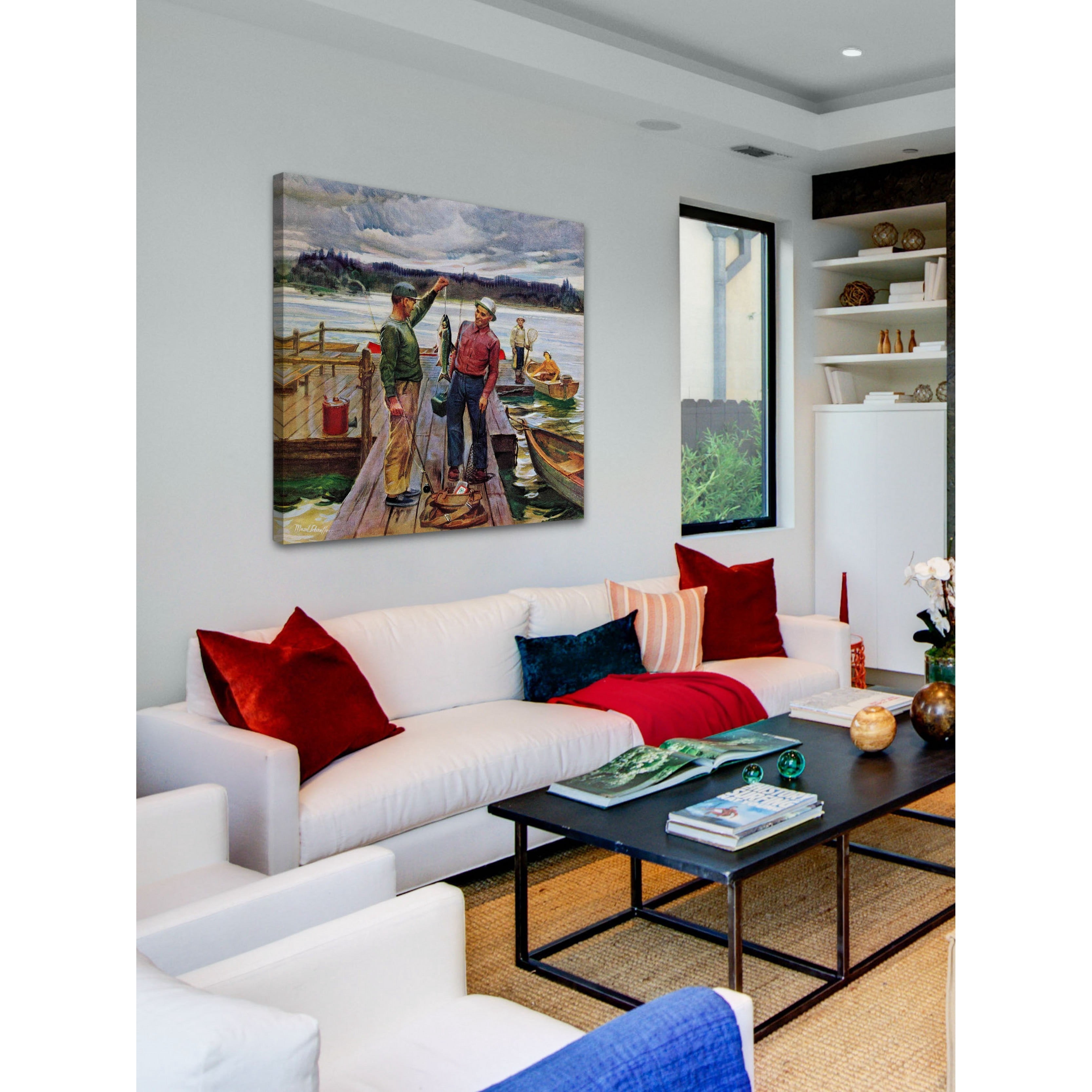 Marmont Hill Showing Off the Big One by Mead Schaeffer Painting Print on Canvas