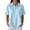 Light Blue #016, variant on Women's Waffle Knit Short Sleeve Button Down Collared Polo Shirt Casual Loose Fit Tops for Spring Khaki M