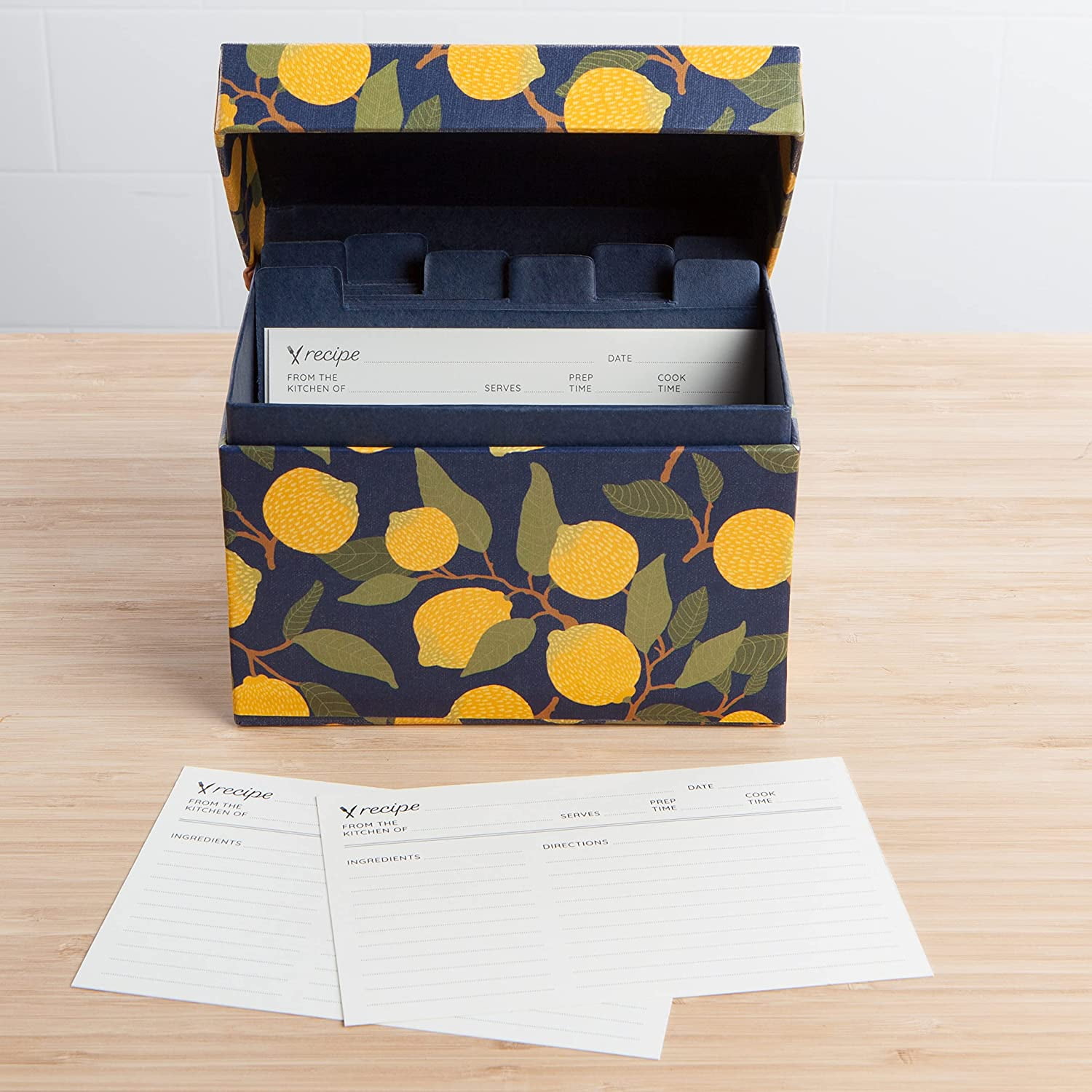 Now Designs Recipe Card Box Notepad, Lemons (5261003)