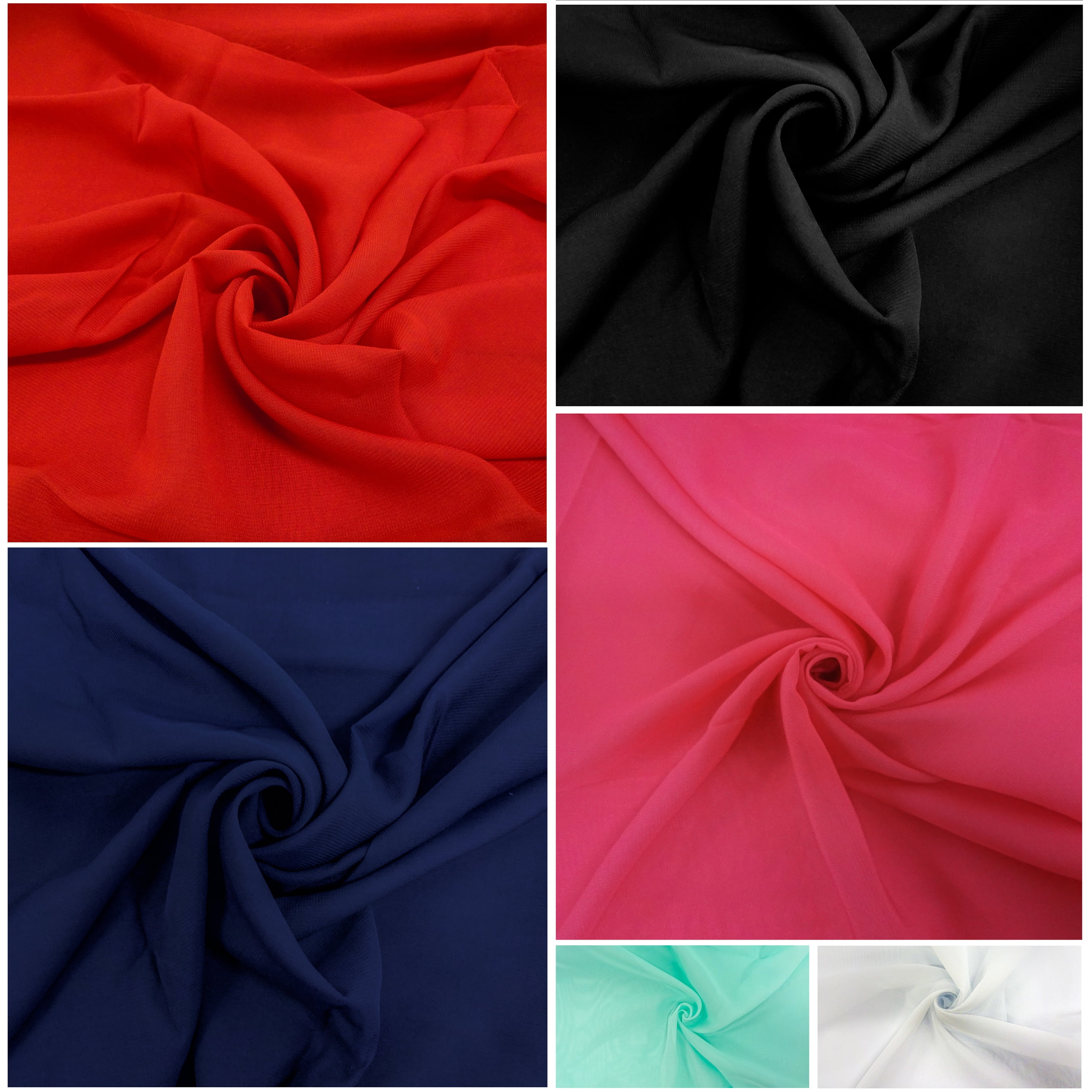 Shason Textile 60' x 3 yd 100% Polyester Chiffon Solid Print Craft Fabric, Fuchsia