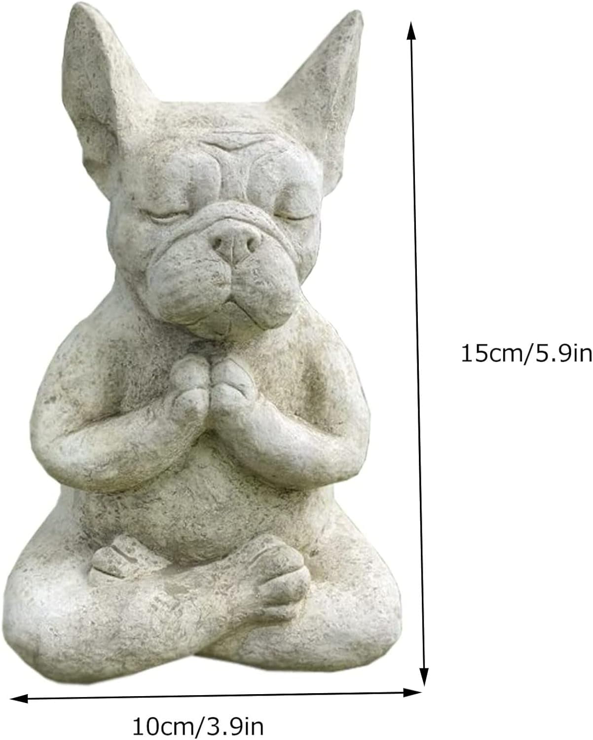 SLGHLSAHG Cute Yoga Pose Meditating French Bulldog Statue, Sitting Meditation Dog Sculpture Crafts Garden Decorations Figurine, Bulldog Ornament for Outdoor Indoor Lawn Home Decor Gifts (Dog) A31631