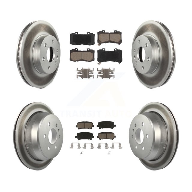 Transit Auto Front Rear Coated Disc Brake Rotors and Ceramic Pads Kit for Car 2015-2020 Chevrolet Colorado GMC Canyon KGC-101359