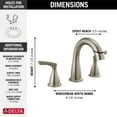 thumbnail image 2 of Delta 35765LF-SPPD Broadmoor 2-Handle Widespread Pull-Down Bathroom Faucet in sportshield Brushed Nickel, 2 of 7
