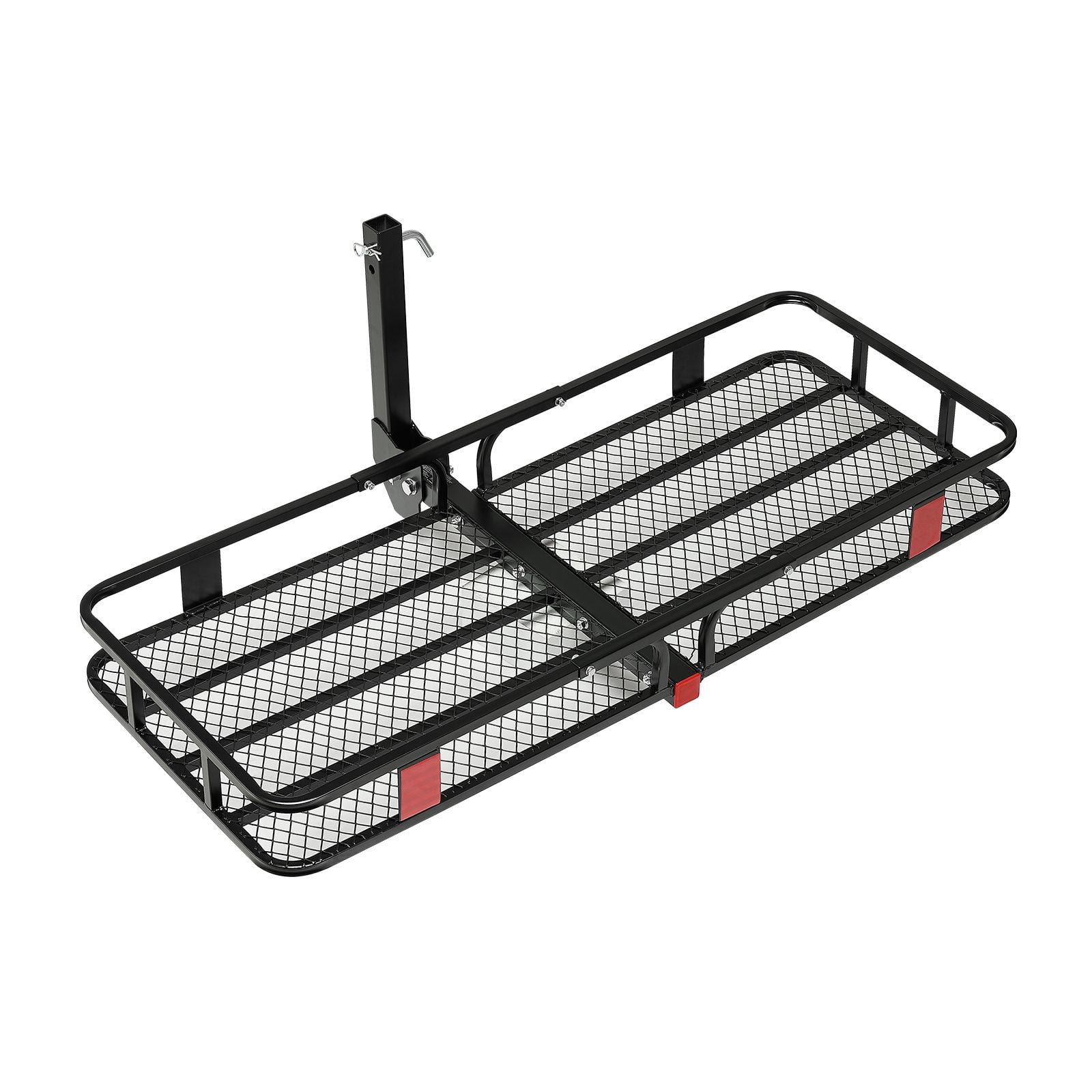 Hitch Cargo Carrier, 500 lbs Capacity Hitch Cargo Carrier with Cargo Net with Hook & Waterproof Cargo Bag, Folding Hitch Mount Cargo Carrier with Ratchet Straps, Fit for SUVs, 60" x 24" x 6"