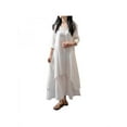thumbnail image 2 of Lavaport Womens Ethnic Boho Cotton Linen Long Sleeve Maxi Dress Gypsy Dresses, 2 of 5