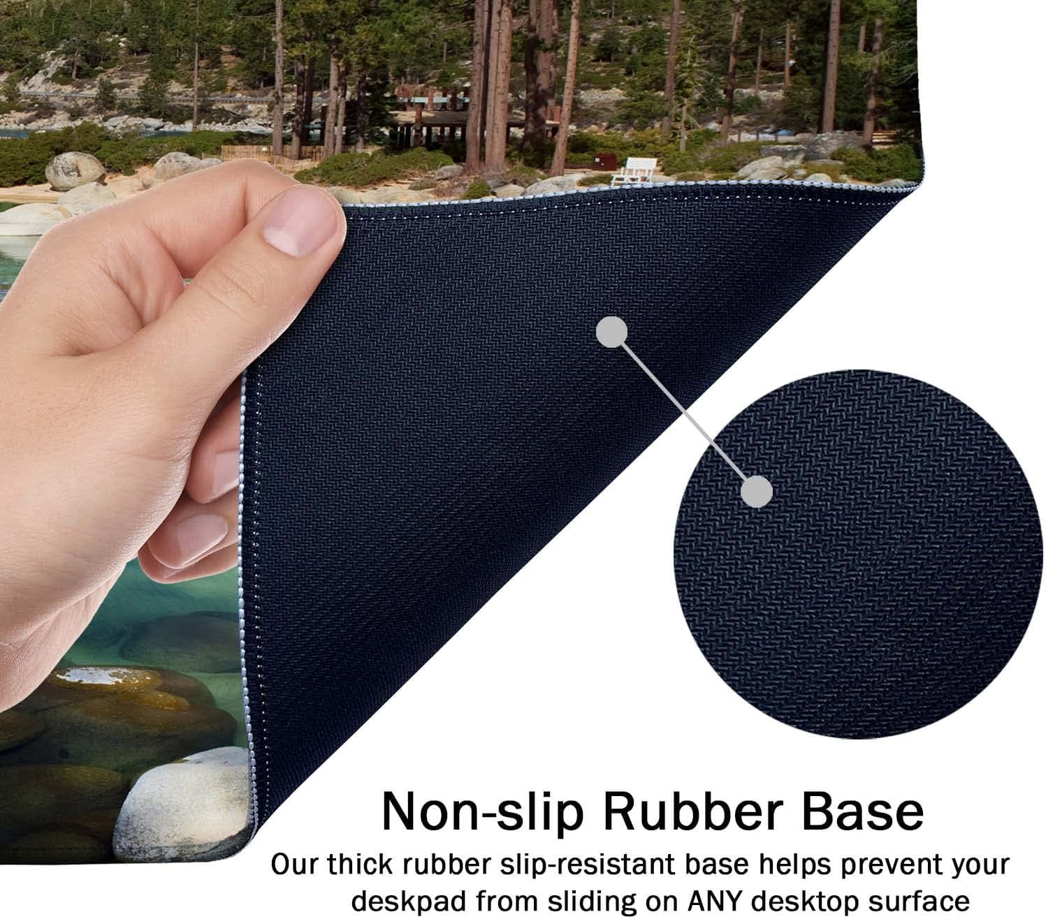 Extended Mouse Pad, XXL Gaming Mouse Pads, Large Big Mousepad Laptop Computer Keyboard Mat Desk Pad with Non-Slip Base Stitched Edge for Gaming Office, 35.4 x 15.7 inch, Lake Tahoe