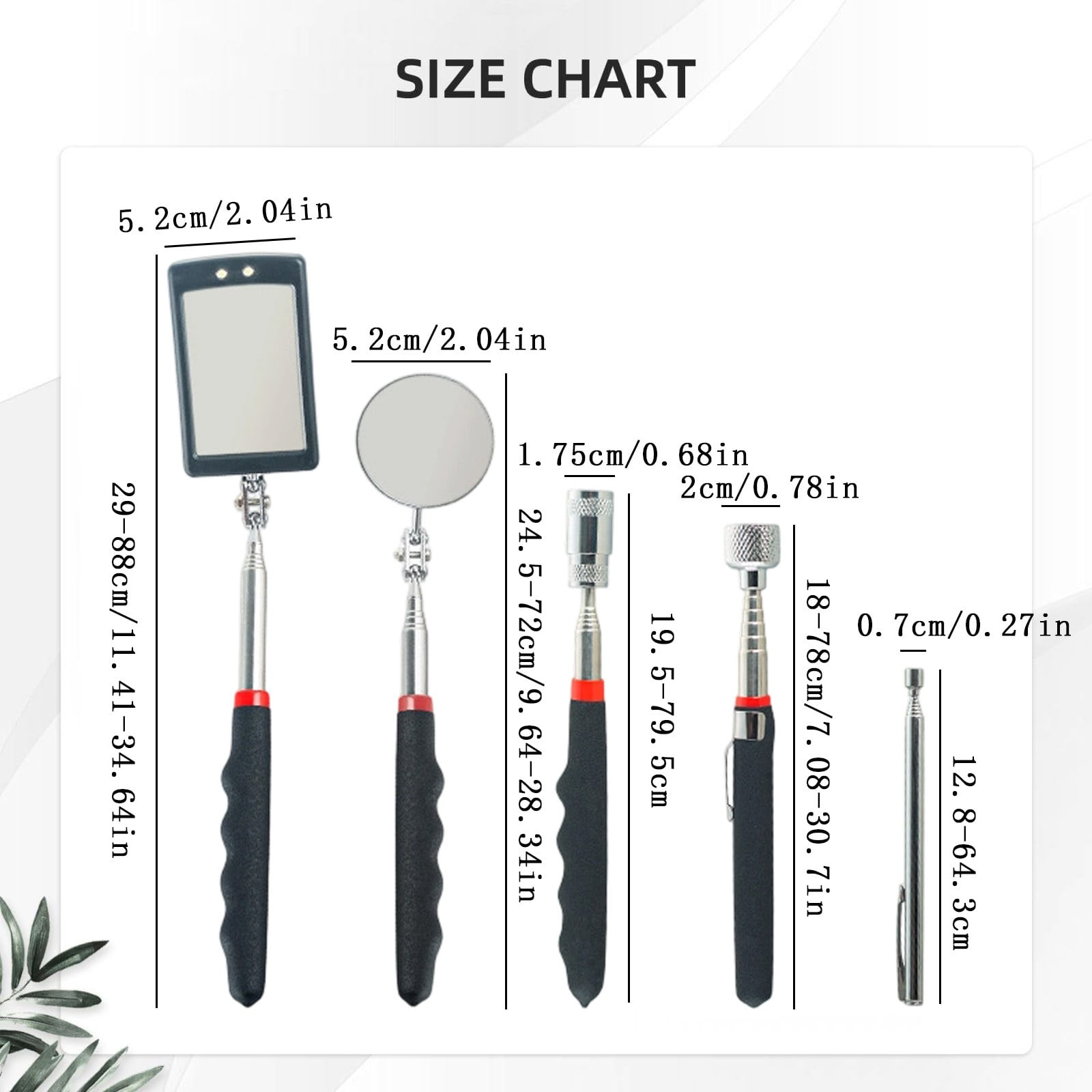 YEESHU Pickup Tool Set for Men with 360 Swivel Inspection, Telescoping Magnet Pickup Tool with LED Flashlight, Mechanic Tools and Cool Gadget for Dad Husband and Handyman Use