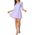 thumbnail image 2 of Allegra K Women's Square Neck Lace Puff Sleeve Dress, 2 of 6