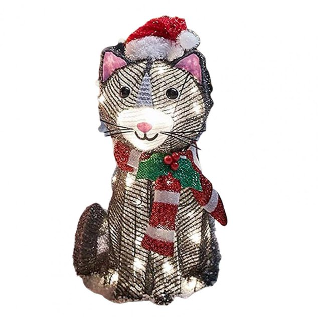 Estatua de Animal de Navidad iluminada, adorno de Reno de perro brillante para patio al aire libre, camino de césped, pasarela, Año Nuevo 202(6