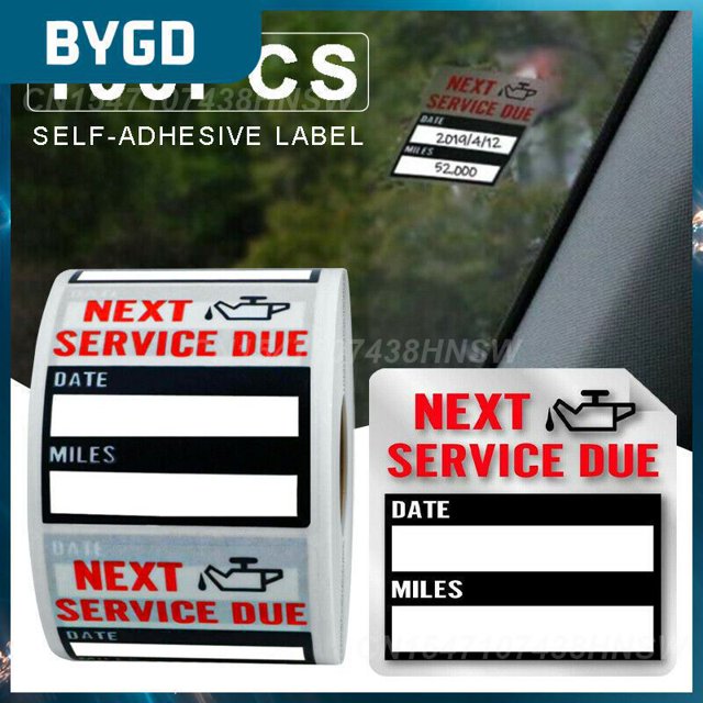 "next Service Due" Practical Oil Change Maintenance Service Reminder Stickers Universal Window Sticker Durable Car Sticker100pcsRussian Federation He Qiyong unisex
