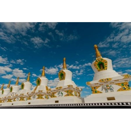 India Jammu and Kashmir Ladakh Leh chortens at Thiksey Monastery 