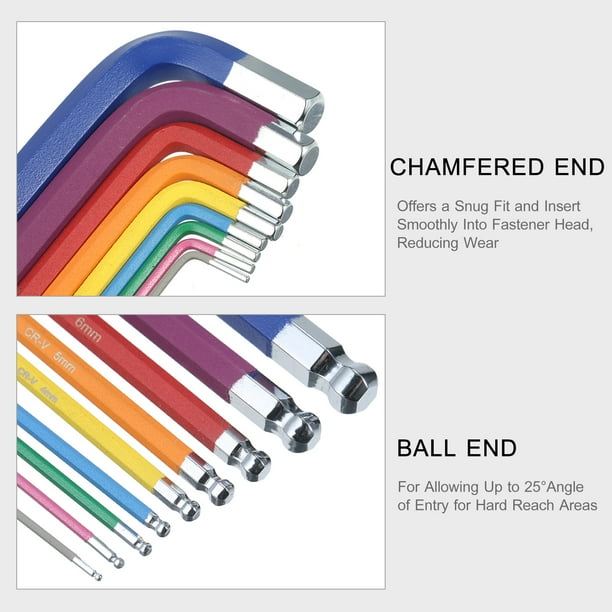 Multi coloured allen keys outlet