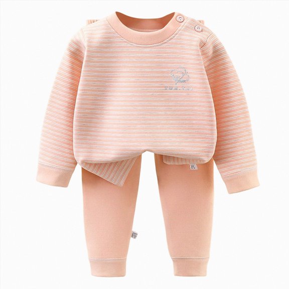 Gibobby Toddler Boys Pajamas Baby & Toddler Boy Striped Pajamas Set 2-Piece Long Sleeve Soft Sleepwear Cozy Fall Winter for 1t 2t 3t 4t 5t 6t Boy Toddler Boys Clothes,Light Pink,Size 12-18 Months