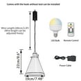 thumbnail image 6 of KAYYELAMP 1 Pcs Remote LED Bulb Rechargeable Battery Adjusted Height Hanging Light Dimming Timing Brass Finish Base White Metal Cone Lamp Vintage Design for Stairs Farmhouse, 6 of 7